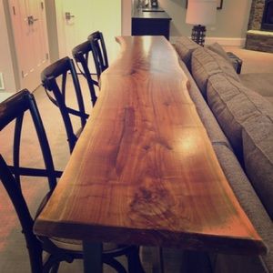 Live Edge Slab Table Bar